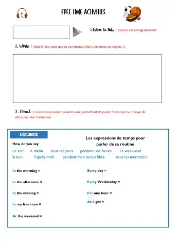 Free time activities