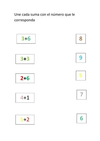 Une cada suma con el número que le corresponda