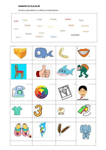 Diagraphs sh - th - wh - ch -ph