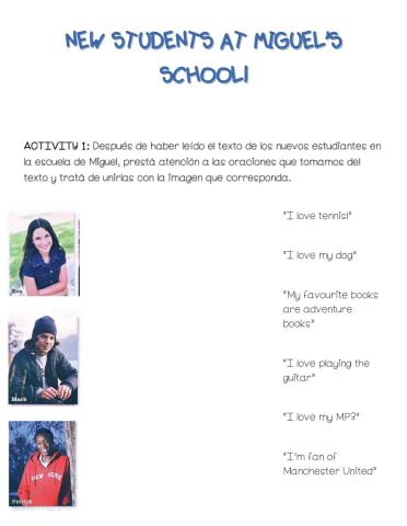 New students at Miguel's school