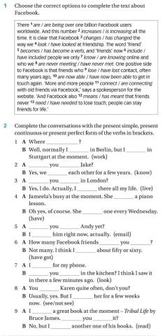 Present simple, present continuous, present perfect