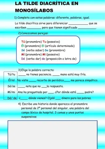 La tilde diacrítica en monosílabos