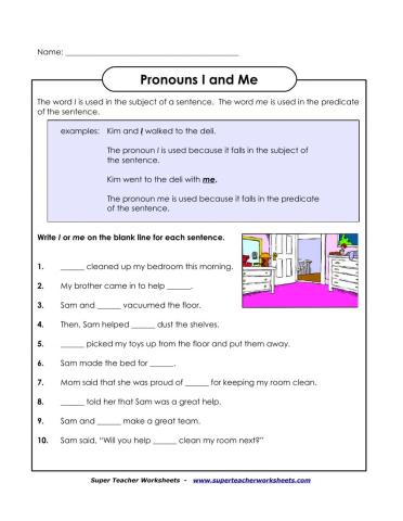 Pronouns I and Me
