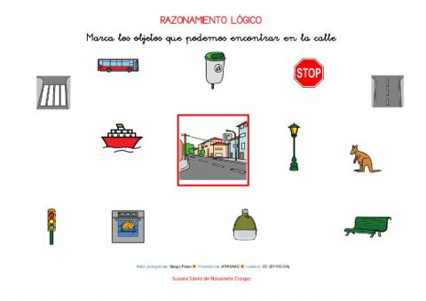 Razonamiento lógico objetos calle