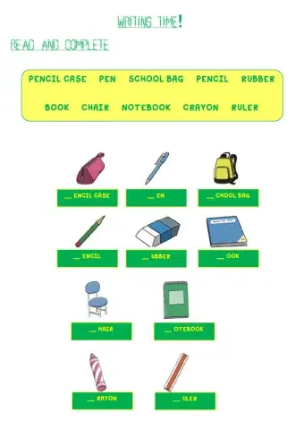 Write the missing letters