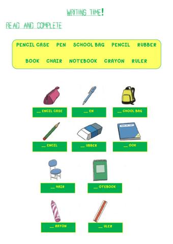 Write the missing letters