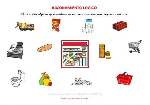 Razonamiento lógico objetos supermercado
