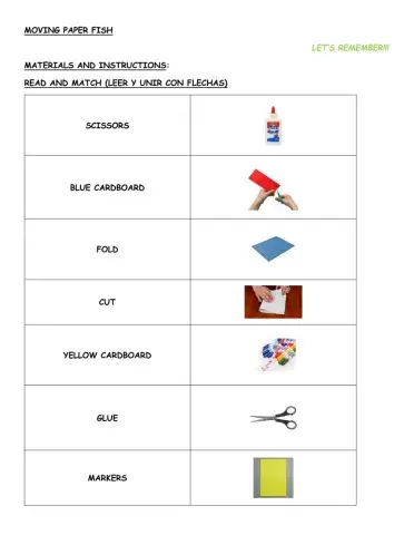 Moving paper fish - forming sentences