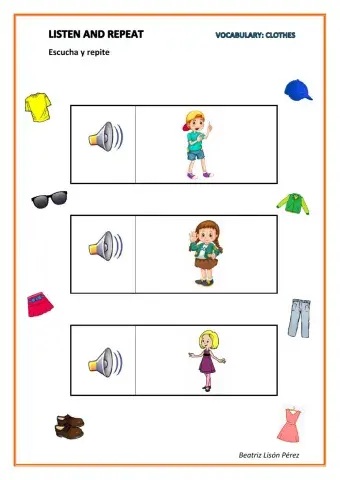 Listen and repeat (clothes vocabulary)