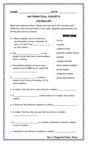 Mathematical Concepts