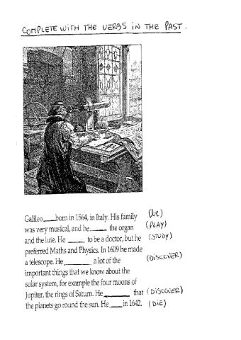 Past simple regular verbs