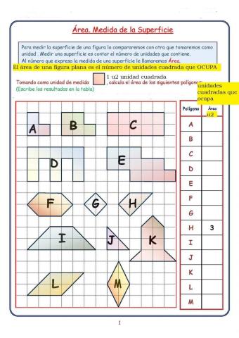 Medida de superficies en figuras planas