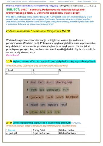 Revision Unit 7 class 5