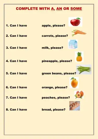 Complete with a,an or some