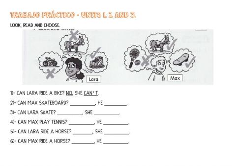 Trabajo práctico. Units 1, 2, 3.