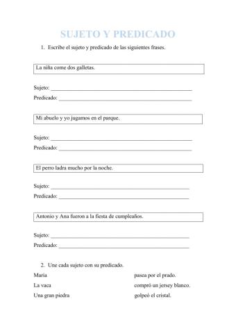 Sujeto y predicado