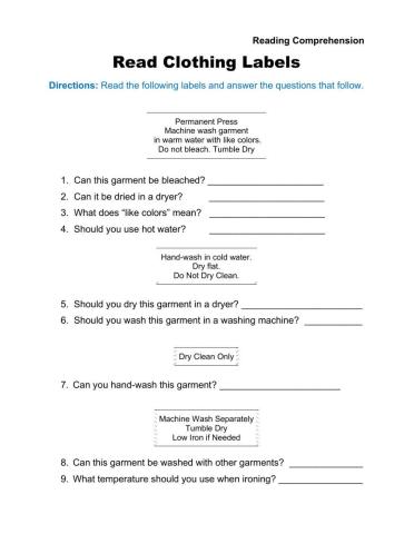 Read Clothing Labels