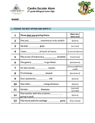 Subject-verb agreement