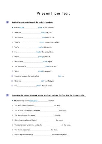 Present Perfect Practice