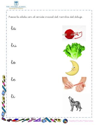 Sílabas la le li lo lu