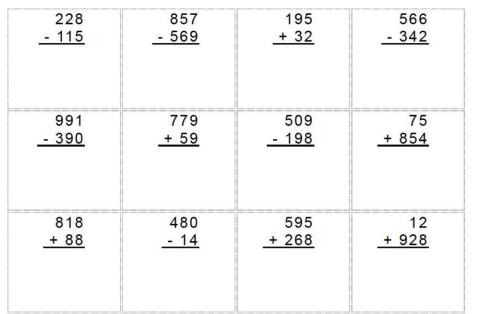 Add & subt within 1000 (7)
