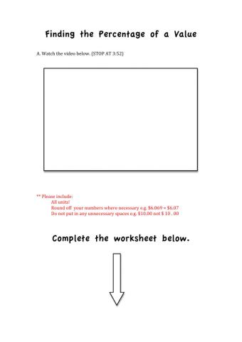 Finding the Percentage of a Value