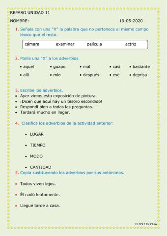 Actividades de repaso