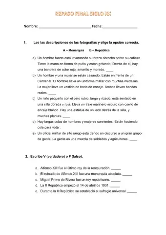 Repaso Historia S XX