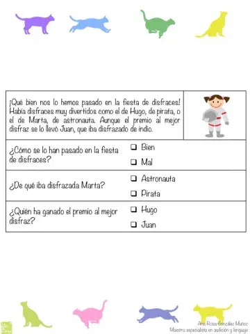 Lee el texto, después responde a las preguntas marcando sólo las respuestas correctas