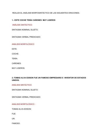 Análisis morfosintáctico