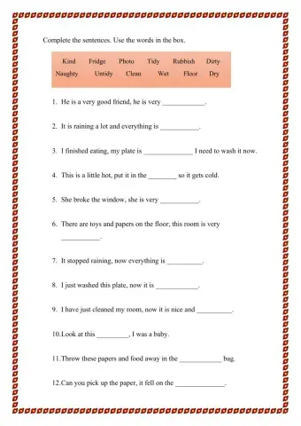 Past vocabular singular and plural