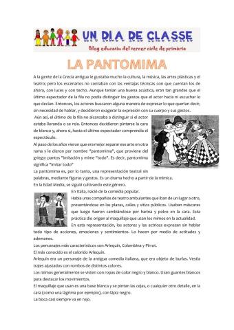 Comprensión lectora: la pantomima