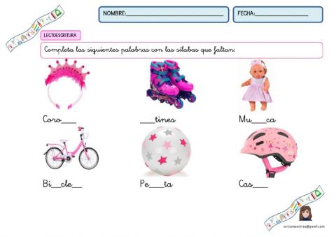 Completa con las sílabas que faltan