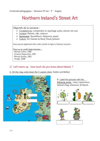 Continuité pédagogique - semaine 25 mai - 3e - anglais - Northern Ireland's street art