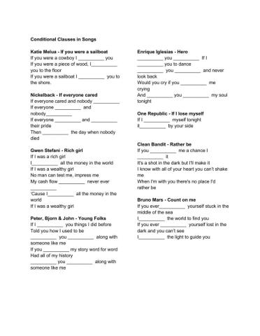 Conditional Clauses in songs