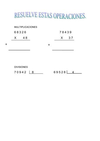 Multiplicaciones y divisiones 3º (2ª parte)