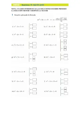 Ecuaciones de segundo grado