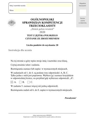 Test Operon język polski 2020