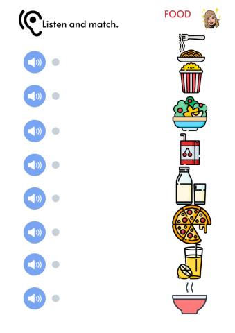 Listen and match. Food 2