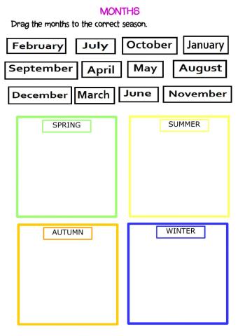 Drag and drop the seasons