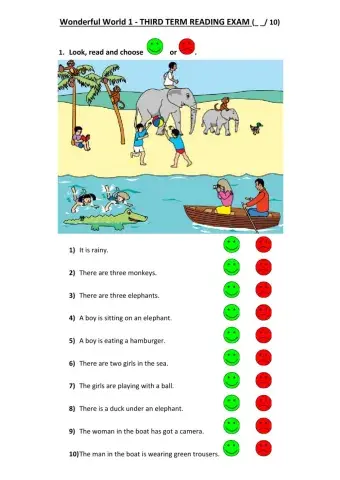 Wonderful World 1 - Third Term - Reading Exam