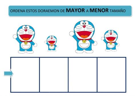 Ordena de mayor a menor tamaño