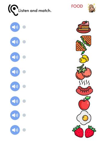 Listen and Match. Food 1