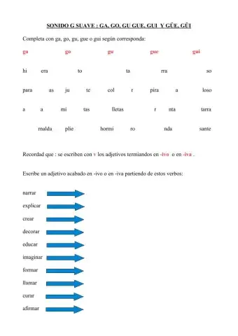 Uso correcto del sonido g suave y Adjetivos acabados en -ivo -iva