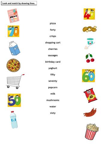 Food and Numbers Matching