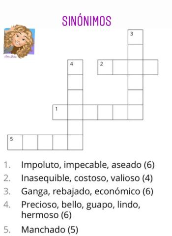 CRUCIGRAMA DE SINÓNIMOS