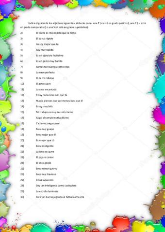 Los grados del adjetivo