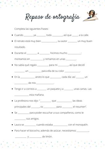Repaso de ortografía 2