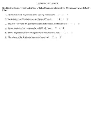 Masterchef Junior reading