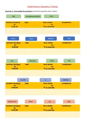 Simple present questions